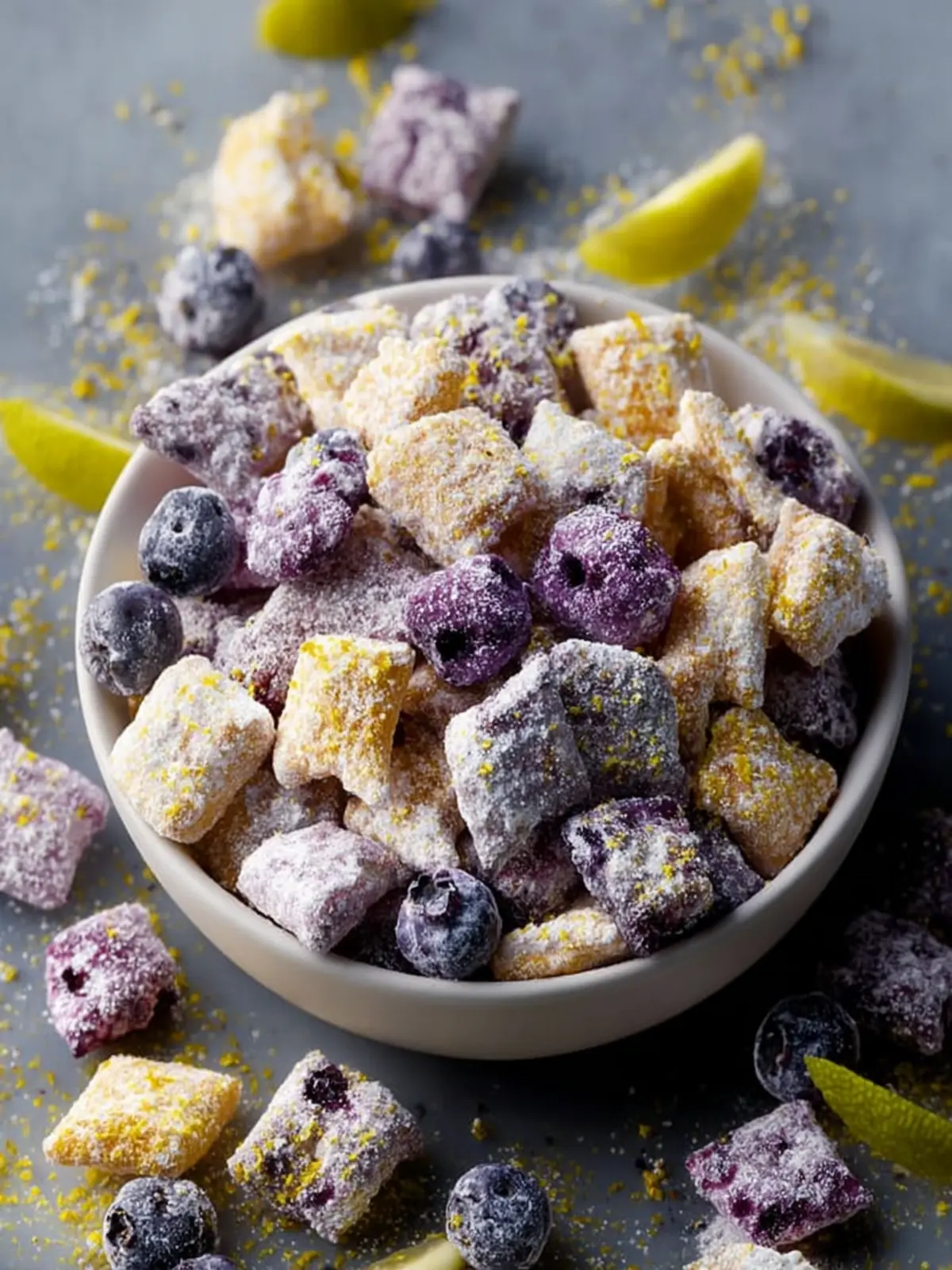 Zesty Lemon Blueberry Muddy Buddies: A Bright, Crunchy, Irresistible No-Bake Treat Bursting with Citrus Flavor First Image