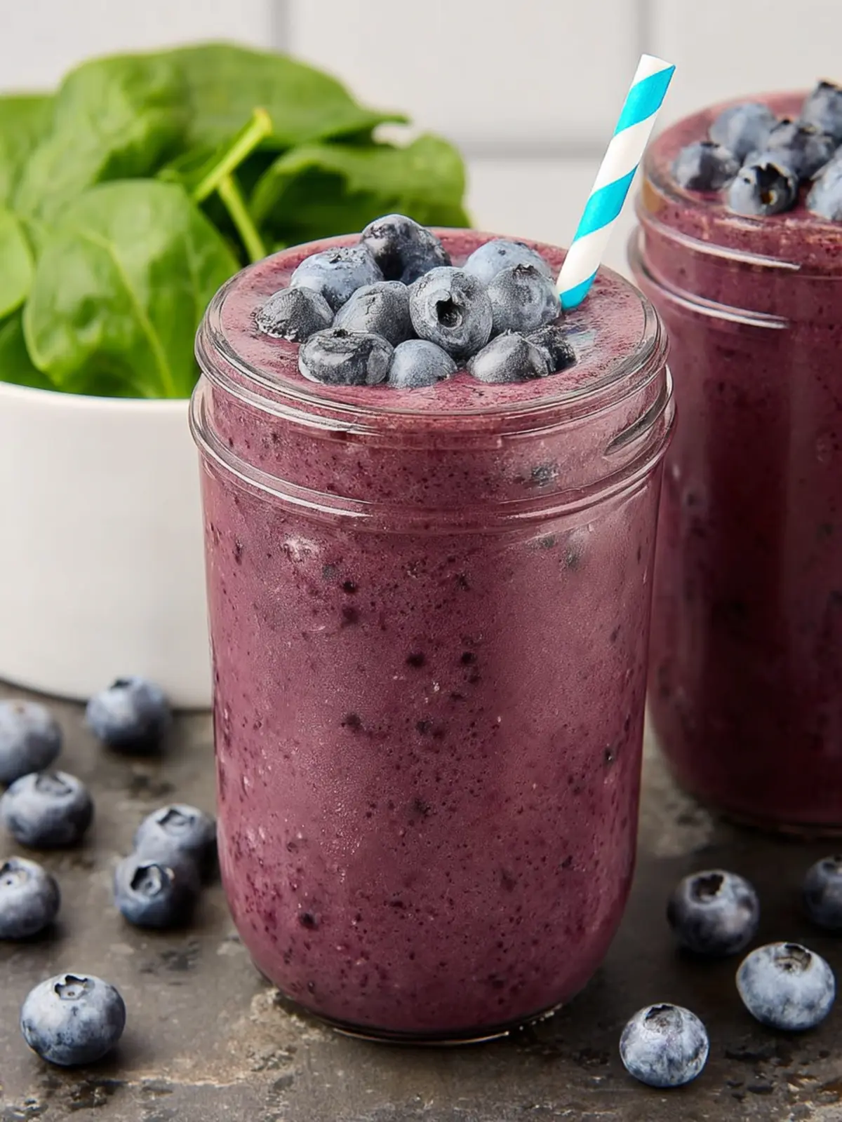 Healthy Blueberry Spinach Smoothie Recipe First Image