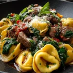 Garlic Butter Beef and Spinach Tortellini First Image