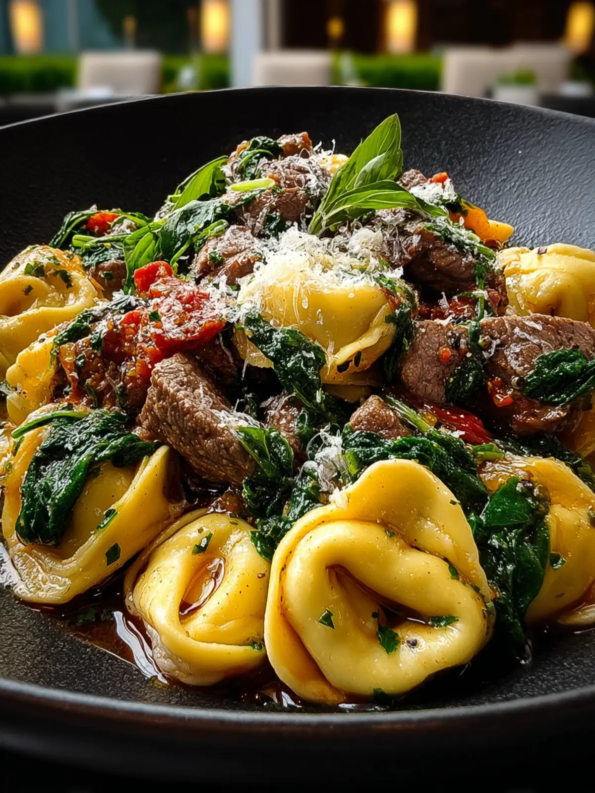 Garlic Butter Beef and Spinach Tortellini First Image