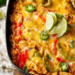 Cheesy Chicken Fajita Rice Casserole (One Pan Dinner) First Image