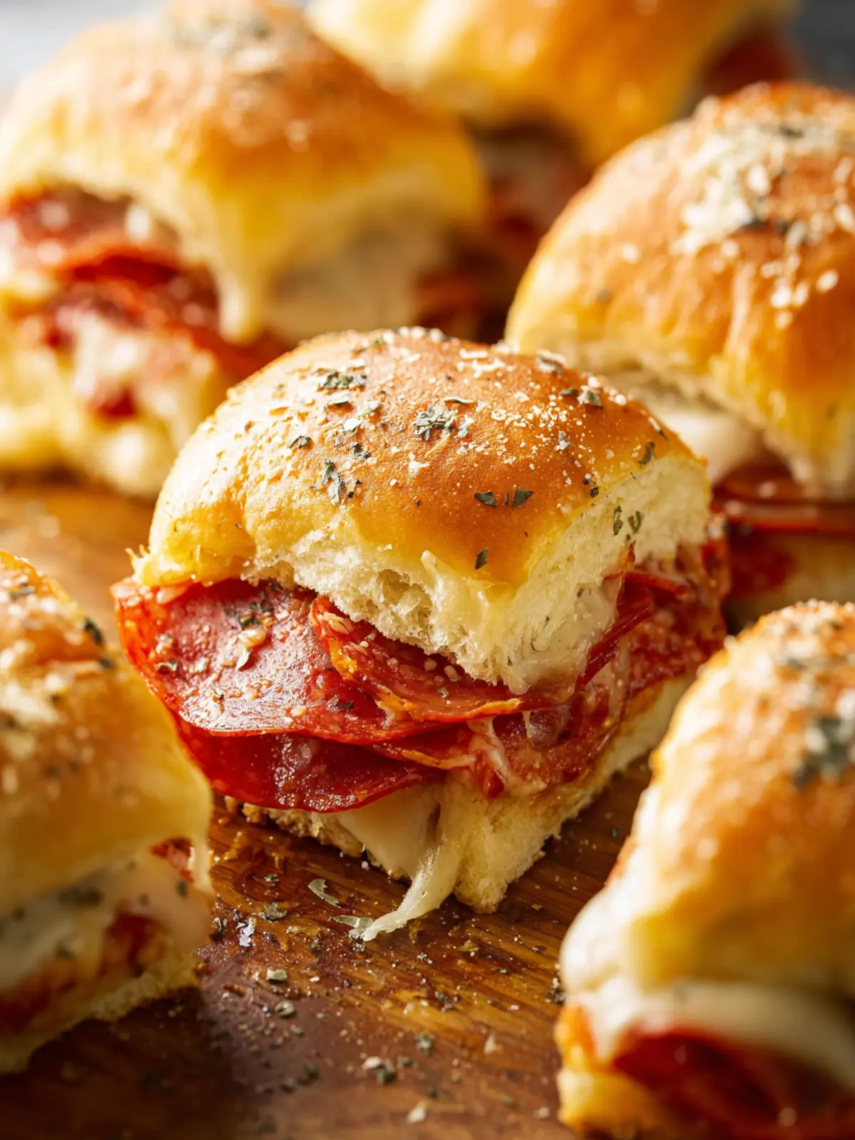 Pepperoni Pizza Sliders with Hawaiian Rolls First Image