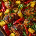 Sheet Pan Hawaiian Chicken with Pineapple and Peppers First Image