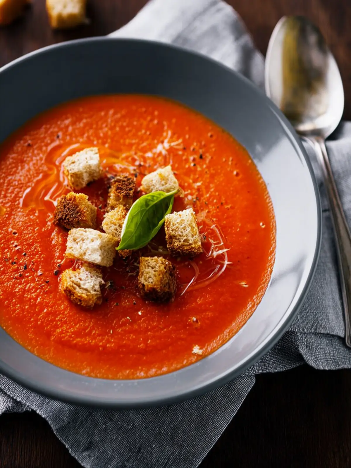Tomato Artichoke Soup with Garlic Croutons First Image