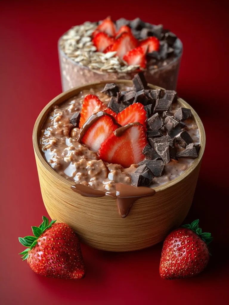 Chocolate Strawberry Overnight Oats First Image
