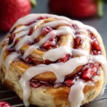 Strawberry Cinnamon Rolls With Cream Cheese Frosting First Image