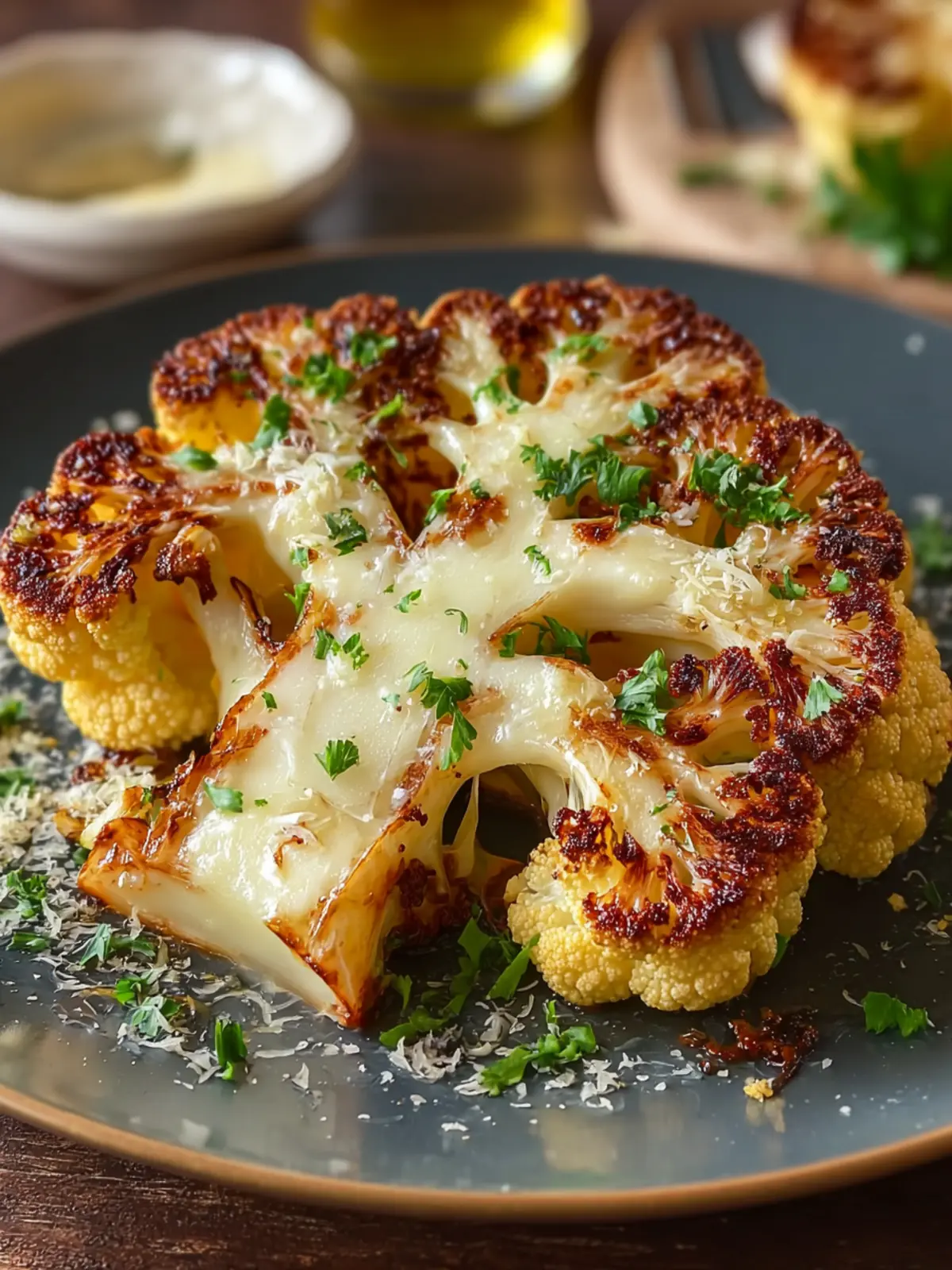 Cheesy cauliflower steaks First Image
