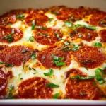 Keto Low-Carb Pizza Casserole First Image