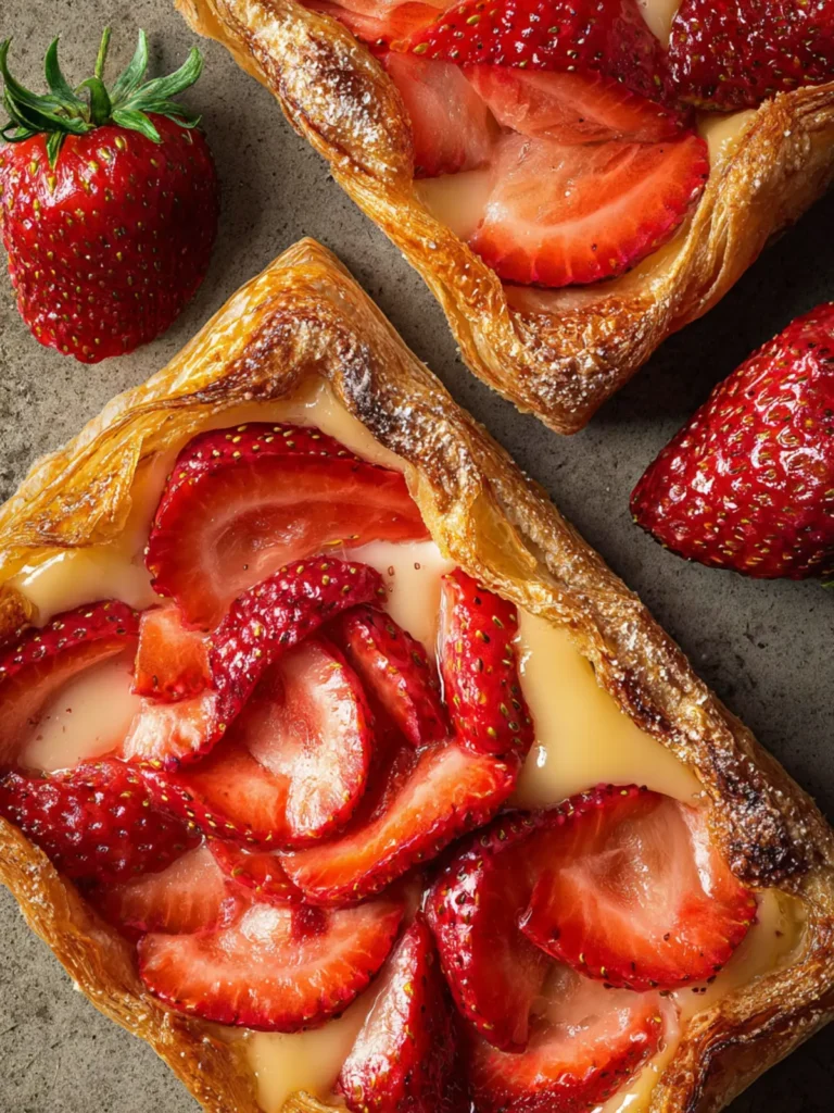 Strawberry and Rhubarb Cheese Danish First Image